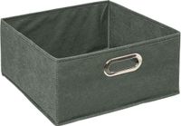 5Five Opbergmand/kastmand - grijsgroen - linnen - 14 liter - 31 x 31 x 15 cm