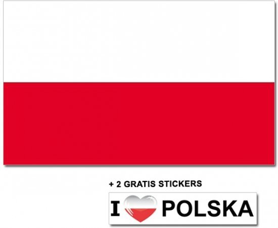 - Poolse vlag met 2 gratis Polen stickers