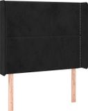 vidaXL Hoofdbord met randen 93x16x118/128 cm fluweel zwart
