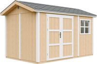 Timbela M914A-HARVEST HONEY - LP SmartSide abri de jardin sur base bois - 8,68 m² - 250x412xH252 cm - avec plancher et peinture