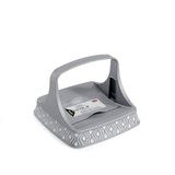 Stefanplast servethouder voor tafel, wit en grijs, 22 x 22 x 16,5 cm