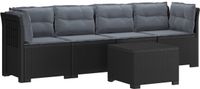 vidaXL 4-Zits Tuin Sofa met Kussens Rieten Look PP Antraciet
