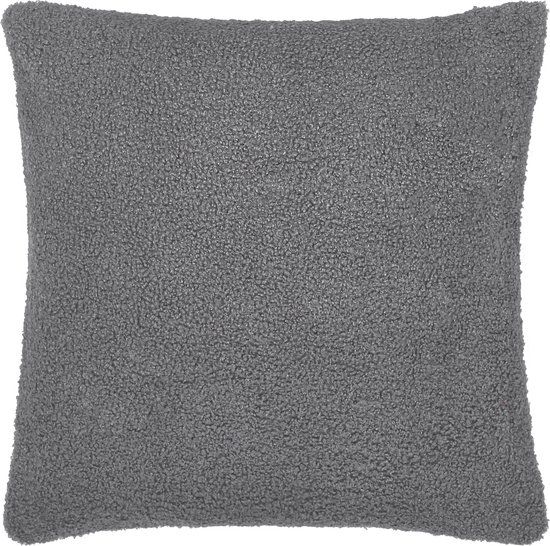 QUVIO Sierkussenhoes teddy - 45x45cm - Donker grijs