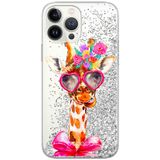 ERT GROUP mobiel telefoonhoesje voor Apple Iphone 13 PRO MAX origineel en officieel erkend Babaco patroon Giraffe 002 optimaal aangepast aan de vorm van de mobiele telefoon, met glitter overloopeffect