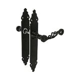 Amig - Deurklinkset - Gehamerde plaat - 280 x 45 mm - 8 mm vierkante spindel - Ideaal voor alle soorten binnendeuren - Stalen plaat en zwarte zamak klink