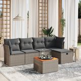Maison Exclusive - Salon de jardin 6 pièces avec coussins, gris, rotin synthétique