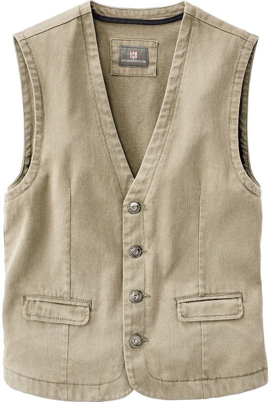 Jan Vanderstorm heren Bodywarmer - 50 - beige - Plus Size