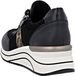 Remonte Newa Lage sneakers Vrouwen Zwart Leer Plateau Panterprint Veters en rits