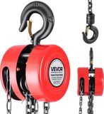 VEVOR 1T Handkettingtakel, Hefhoogte 2,44 M, Zware Kettingtakel met G70-Ketting, Handtakel, Kettingtakel voor Garages, Magazijnen, Automachines, Rood