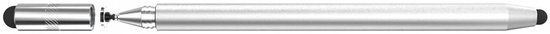 SBG Stylet Universel Convient pour Téléphone Tablette et iPad - Deux pointes souples - Une pointe de précision - Argent