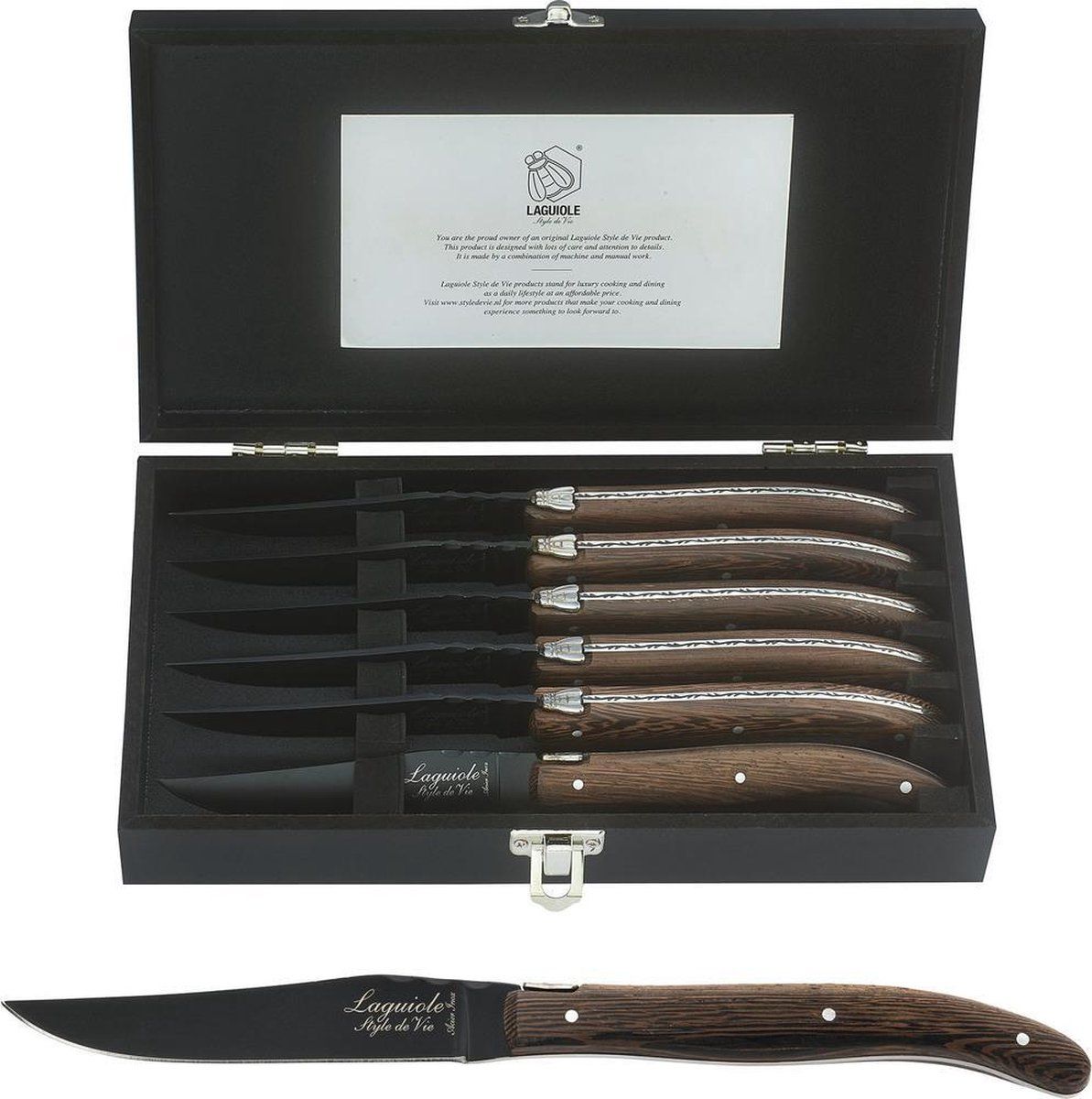 Laguiole Style de Vie Luxury Line Steakmessenset 6 st. - rvs, hout - 2020