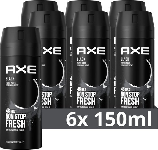 AXE Deodorant Bodyspray Black - 6 x 150ML Voordeelverpakking