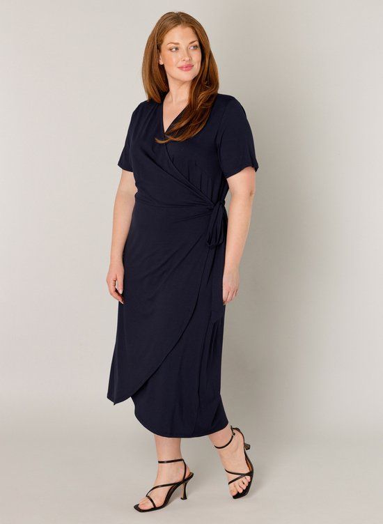 BASE LEVEL CURVY Abbie Jurk - Dark Blue - maat X-0(44)