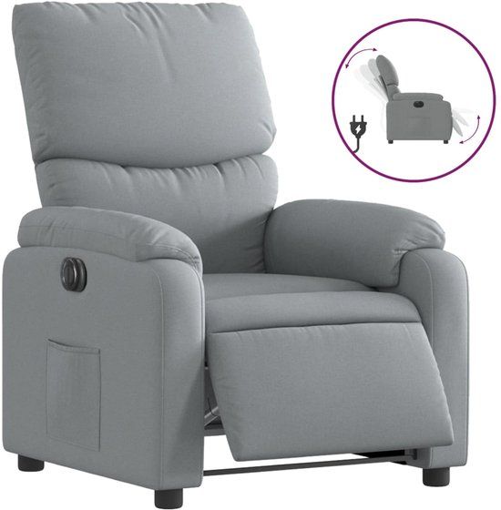 vidaXL Fauteuil elektrisch verstelbaar stof lichtgrijs