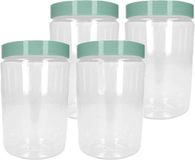 PLASTICFORTE Voorraadpot/bewaarpot - 4x - 375 ml - kunststof - mint groen