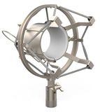 Audibax Silver Spin - anti-shock-houder voor microfoon, anti-vibratiespin met ophanging voor studio-microfoons, clip met montagebeugel van 46 tot 48 mm diameter, zilver