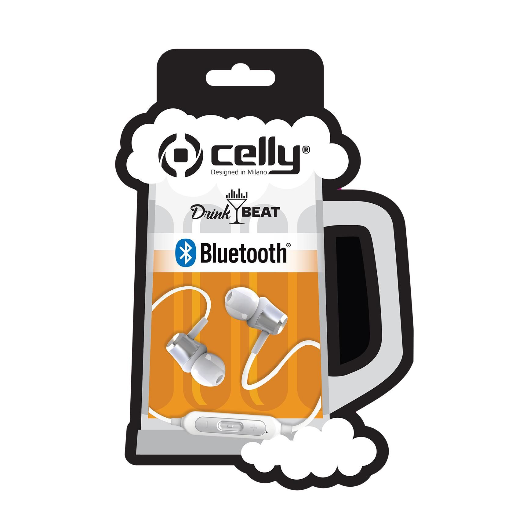 Celly DRINKBHBEERWH In-Ear Koptelefoon Bluetooth - Wit