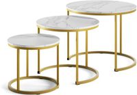 Vicco Montreal Salontafel set – 55 x 55 cm 3 delen Wit/Goud