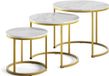 Vicco Montreal Salontafel set – 55 x 55 cm 3 delen Wit/Goud