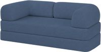 Bananair - 2-zits Bank - Modulaire slaapbank - Bedbank - Ribfluweel - Blauw