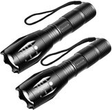 Besjaar Militaire Zaklamp - 2 Stuks - 2000 Lumen - IP65 Waterdicht - Zwart