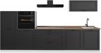 Vicco Complete keukeneenheid R-Line, Antraciet landelijk/Wit, 340 cm zonder werkblad