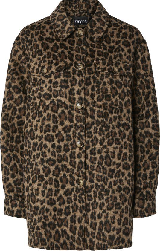 Pieces Overshirt PCSAGA Zwart Polyester