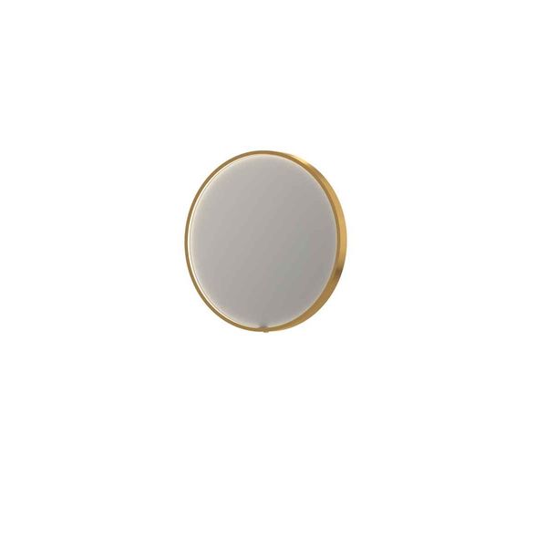 Ink SP24 Spiegel - 60x4x60cm - LED onder en boven colour changing - dimbaar - Spiegelverwarming - rond - in stalen kader - aluminium Mat goud 8409312