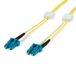EasyLan glasvezel LED patchkabel duplex 9/125µm OS2, LC/LC, geel, 7,5 m