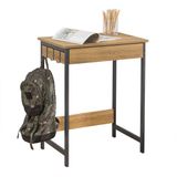 SoBuy FWT43-N Computerbureau - Houten Look met Lade & Metalen Frame