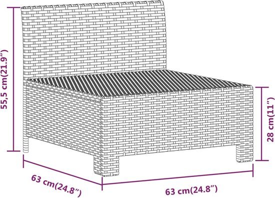 vidaXL 7-delige Loungeset met kussens poly rattan grijs