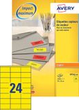 Avery Kopieeretiket 70x35mm Fluorgeel 2400 stuks