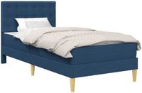 vidaXL Bedframe met matras met hoofdeinde Blauw 80 x 200 cm Stof