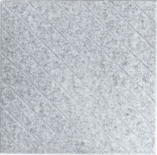 IVOL Akoestisch wandpaneel - 5 stuks - 60x60cm - Vilt - Lijnmotief Grijs - Wandpanelen
