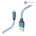 Hama Reflective USB-A naar Lightning Kabel - 1,5 m - Blauw