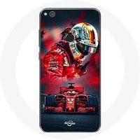 Maniacase Etui voor Huawei P8 Lite 2017 Formule 1 Sebastian Vettel F1 Coureur Rood