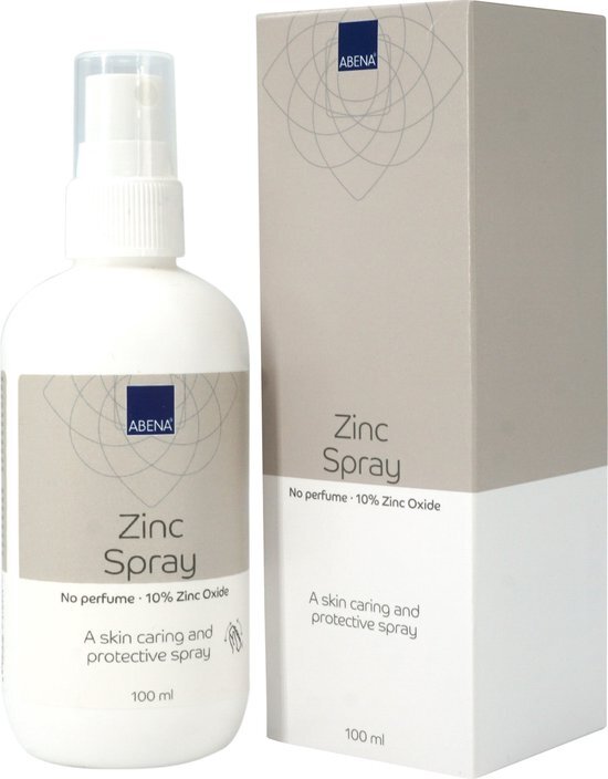 Abena Zinkspray - Ongeparfumeerd - 100 ml - 10% Zinkoxide - Gevoelige Huid Behandelen Zonder aan te Raken - Vegan