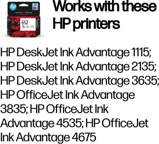 HP 652 Inktcartridge - Kleur (F6V24AE)