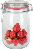 Merkloos Weckpot/inmaakpot - glas - 1000 ml - met beugelsluiting - transparant