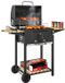 Outsunny Houtskool Smokerbarbecue - Roestvrij staal, Kiefernholz - 112L x 58B x 107H cm - Zwart