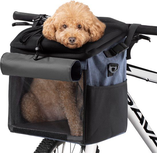 Navaris Huisdierendrager voor fiets - Fietsmand huisdierendrager voor honden of katten - Blauw
