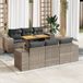 Maison Exclusive - Ensemble de jardin, 7 pièces, avec coussins, gris, en polyrotin