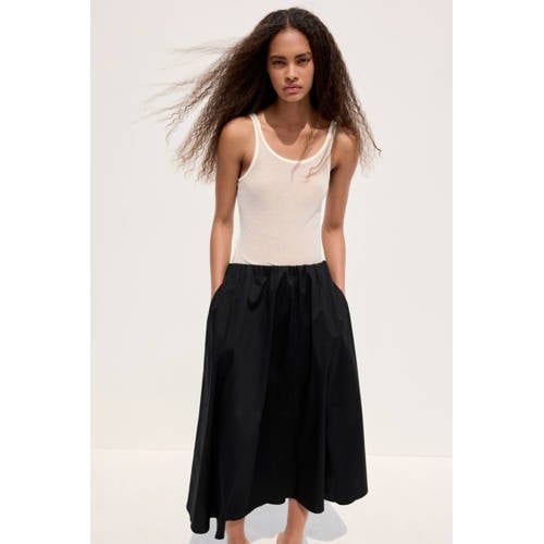 Mango Zwart Midi Rok