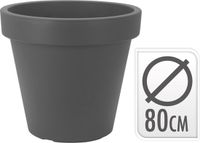 Relaxwonen Koopjetuinspul Kunststof bloempot rond antraciet 80cm 2 stuks in verpakking
