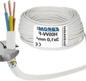 Merkloos / Sans marque Wan GmbH Kunststof Slang Kabel - Apparaatstroomkabel - Apparaten Aansluiten - VDE Gecertificeerd - 3x1.0 mm² - Wit - 100 m