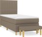 vidaXL Boxspringbed met matras, stof, taupe, 90x190 cm