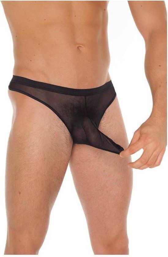 Rimba Amorable - Transparante Heren Slip Met Penis Slurf - Zwart - One Size - Polyamide