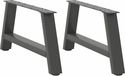 Pieds de table basse en forme de A, 2 pièces, 60x(30-31) cm, acier, anthracite