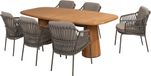 4 Seasons Outdoor Capri Capalbio dining tuinset barrel 240x110xH75 cm 7 delig teak terre