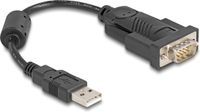 Delock Adapter USB 2.0 Type-A to 1 x Serial RS-232 D-Sub 9 pin male with ferrite core 0.25 m